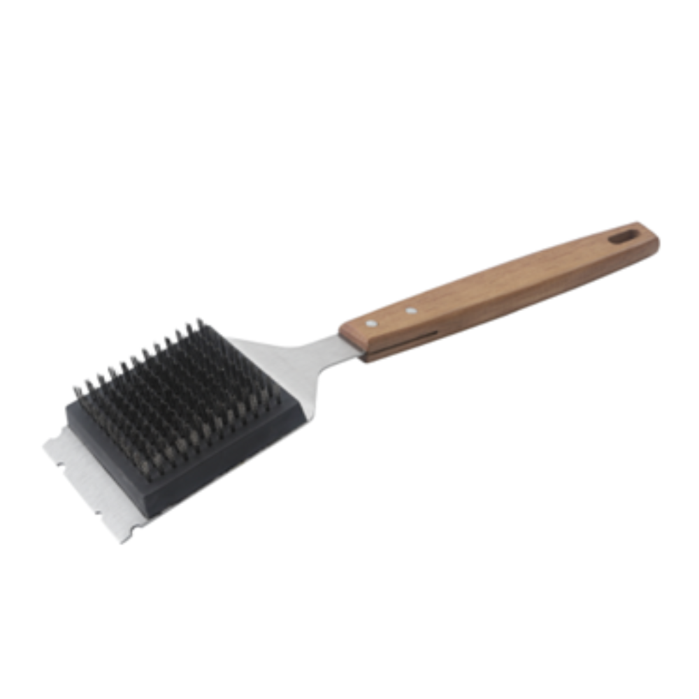 מברשת ניקוי לגריל Coleman עם מגרד וידית עץ