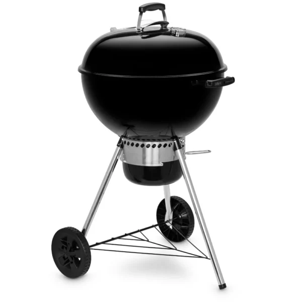 גריל פחמים עגול שחור Weber Original Kettle E-5730 על מעמד עם גלגלים